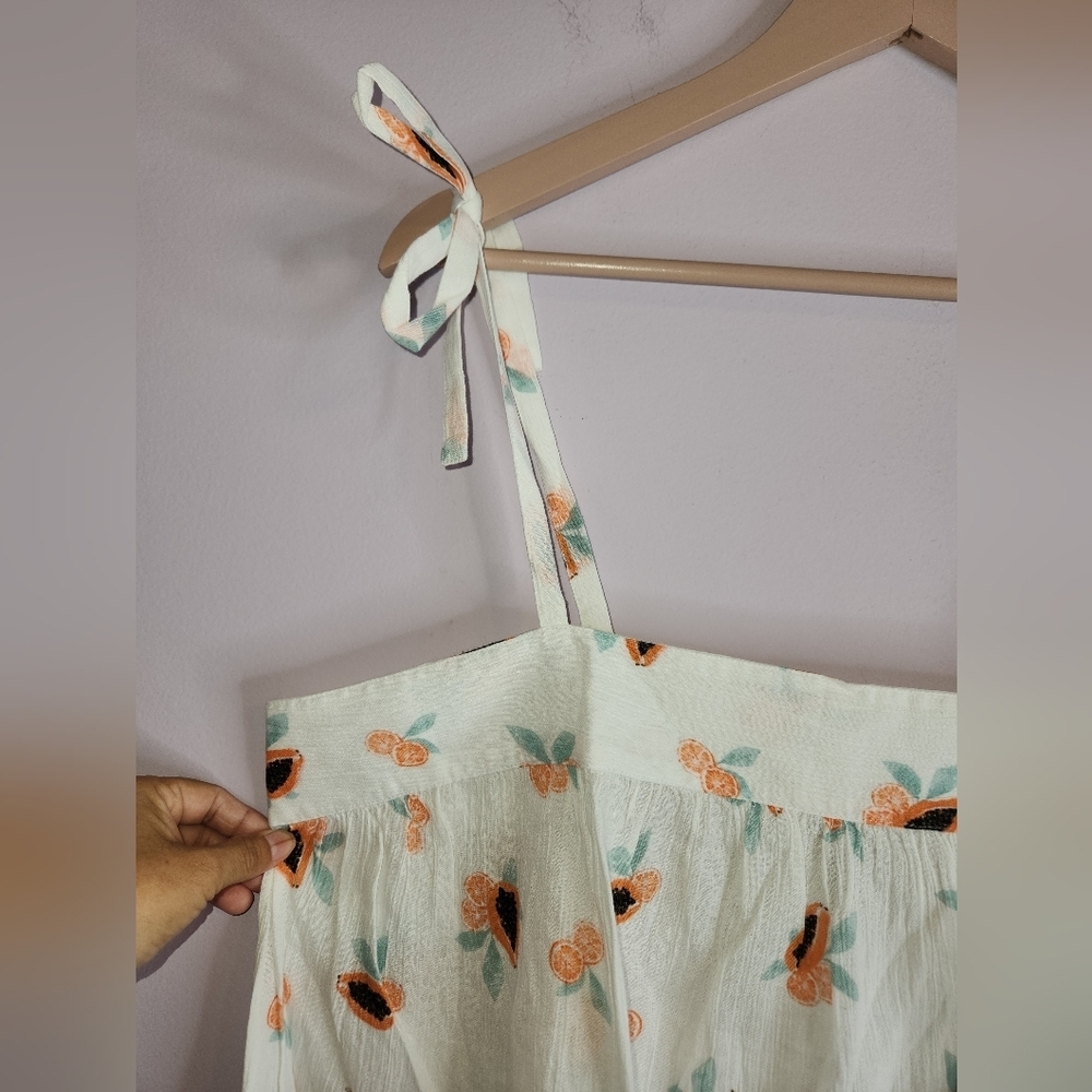 LOFT Beach Papaya Tie Strap Swing Dress, size M - Picture 8 of 13